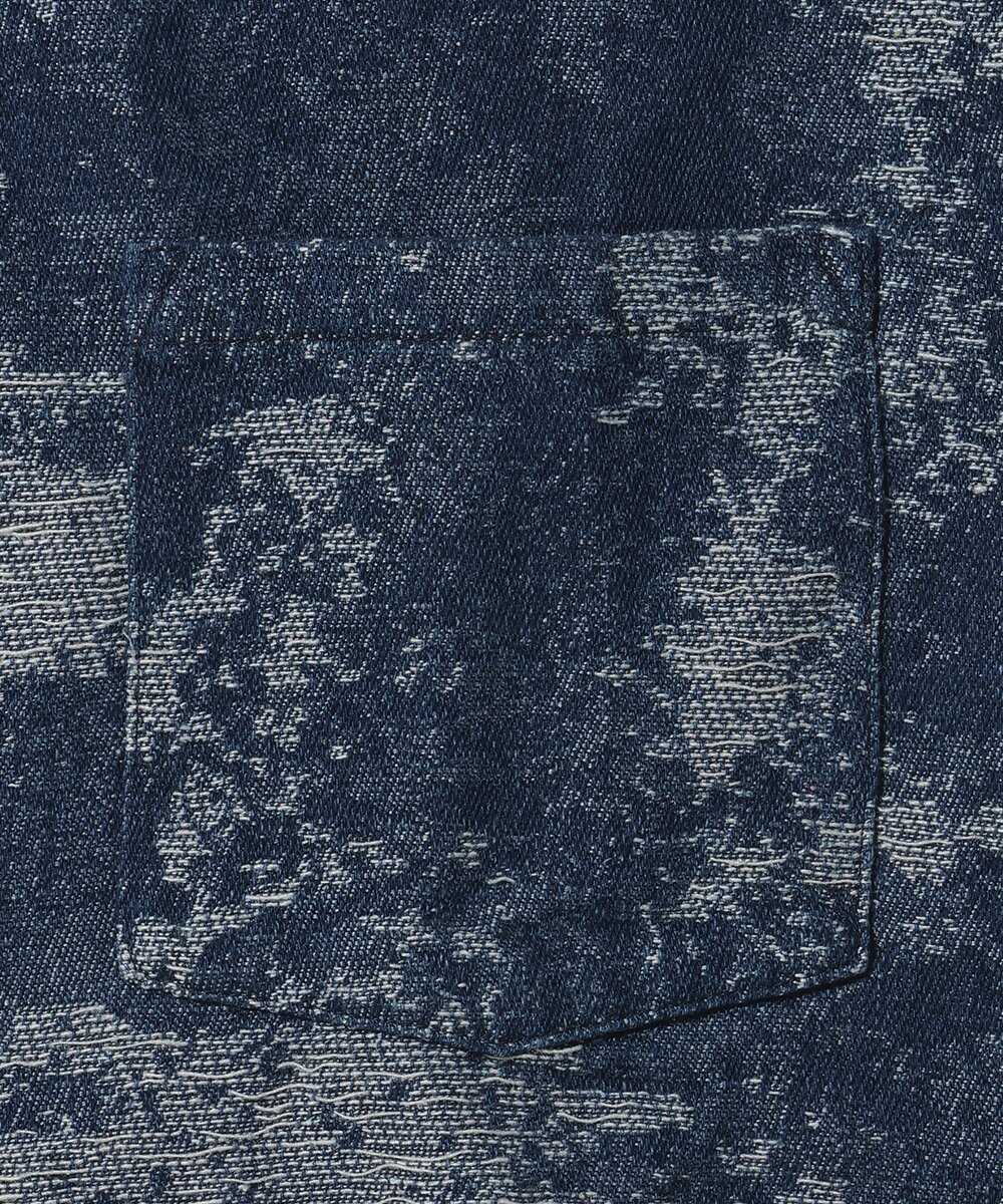 クラッシュジャガード デニムシャツジャケット