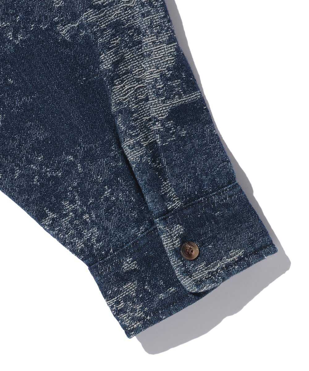 クラッシュジャガード デニムシャツジャケット