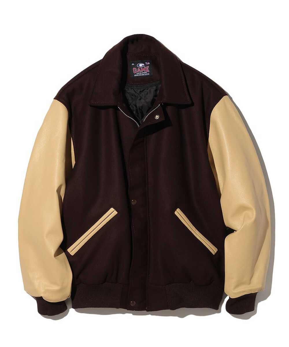 スリーブレザー スタジャン ダークブラウン