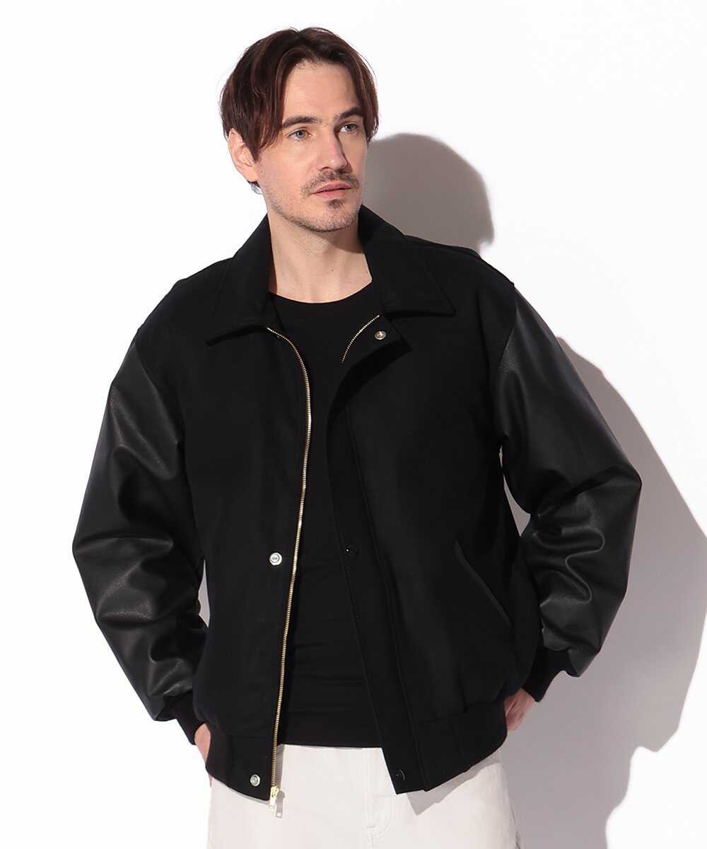 スリーブレザー スタジャン