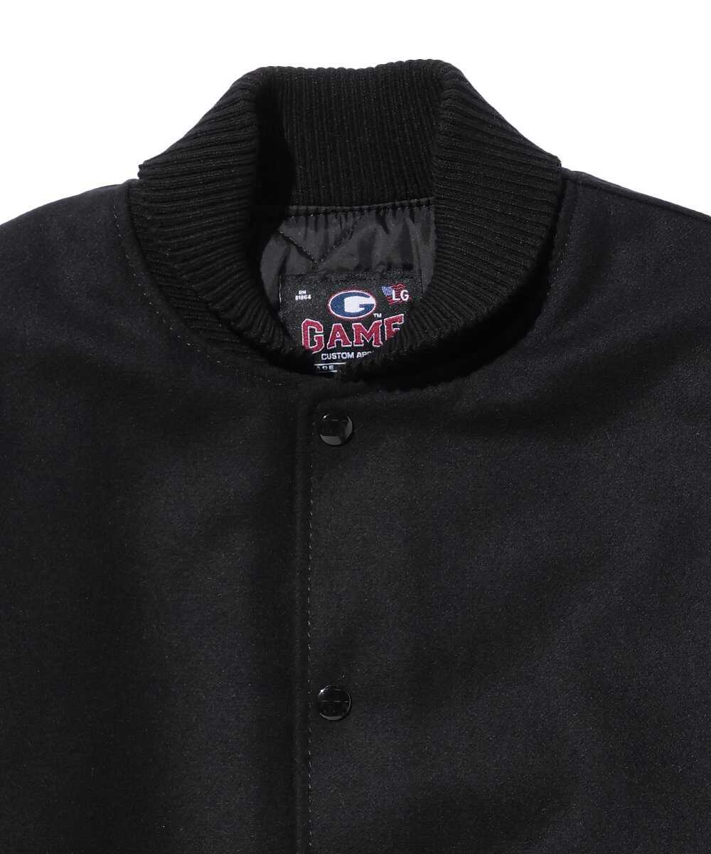 スリーブレザー コーチジャケット風スタジャン