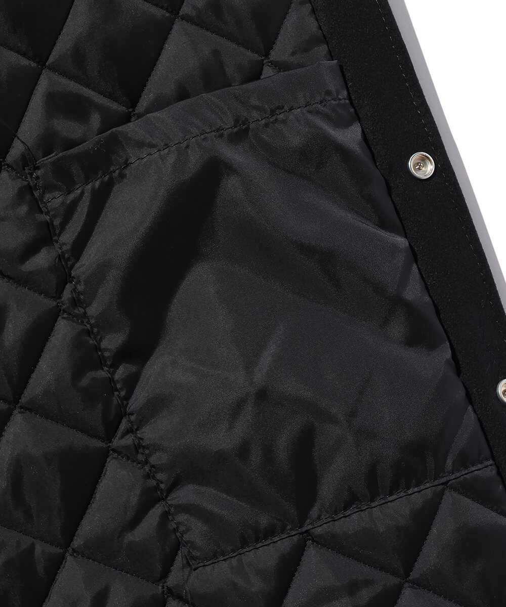 スリーブレザー コーチジャケット風スタジャン