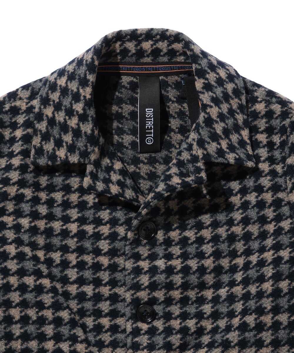 千鳥格子柄 ウール混ブルゾン