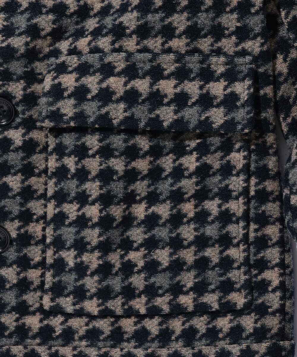 千鳥格子柄 ウール混ブルゾン