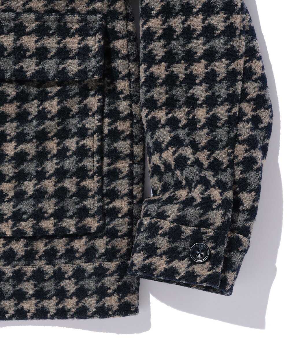 千鳥格子柄 ウール混ブルゾン
