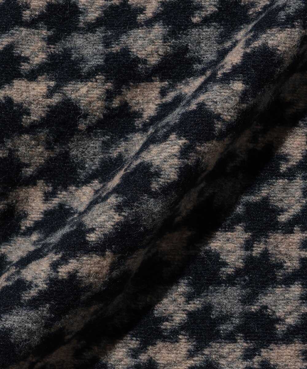 千鳥格子柄 ウール混ブルゾン