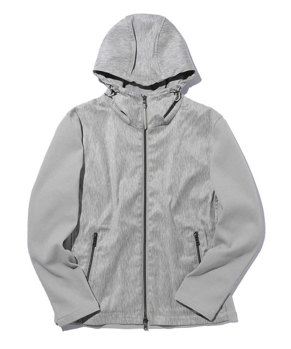 ツイードプリントポリ スエードパーカ