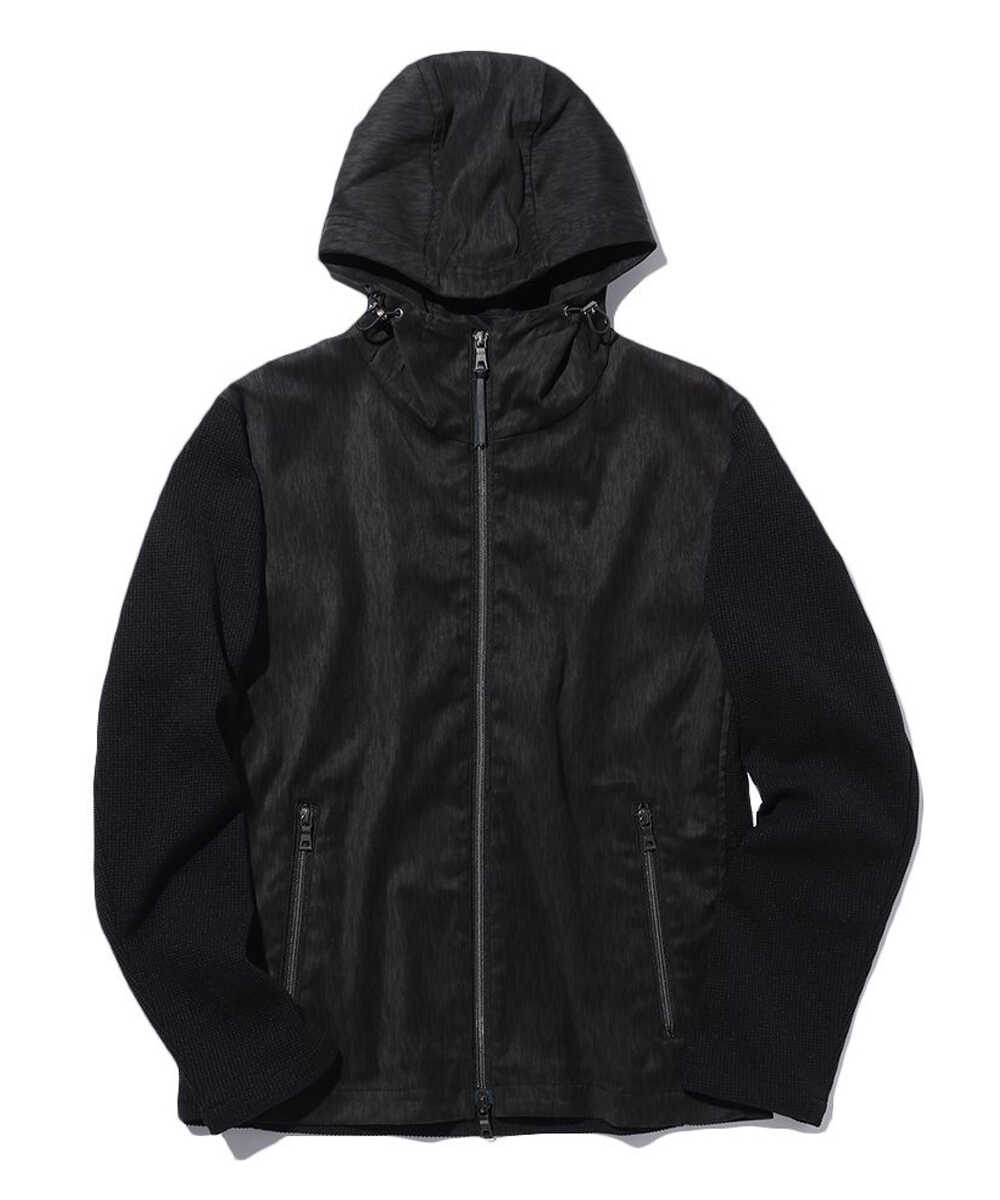 ツイードプリントポリ スエードパーカ