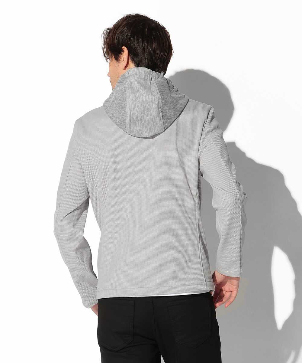 ツイードプリントポリ スエードパーカ