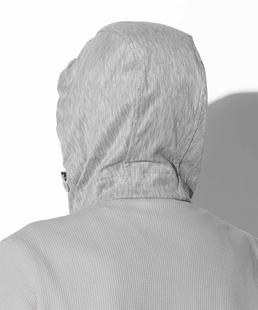 ツイードプリントポリ スエードパーカ