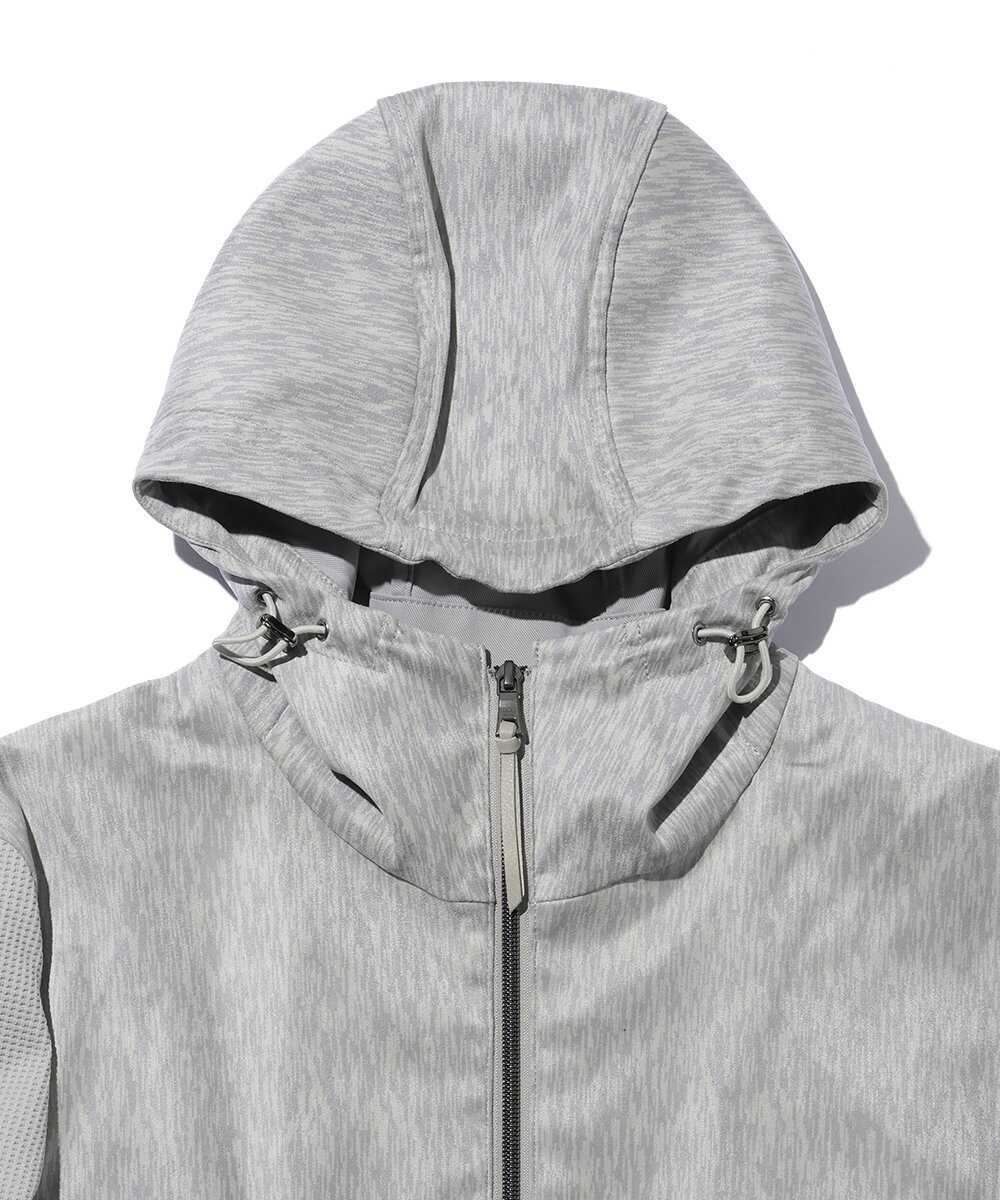 ツイードプリントポリ スエードパーカ