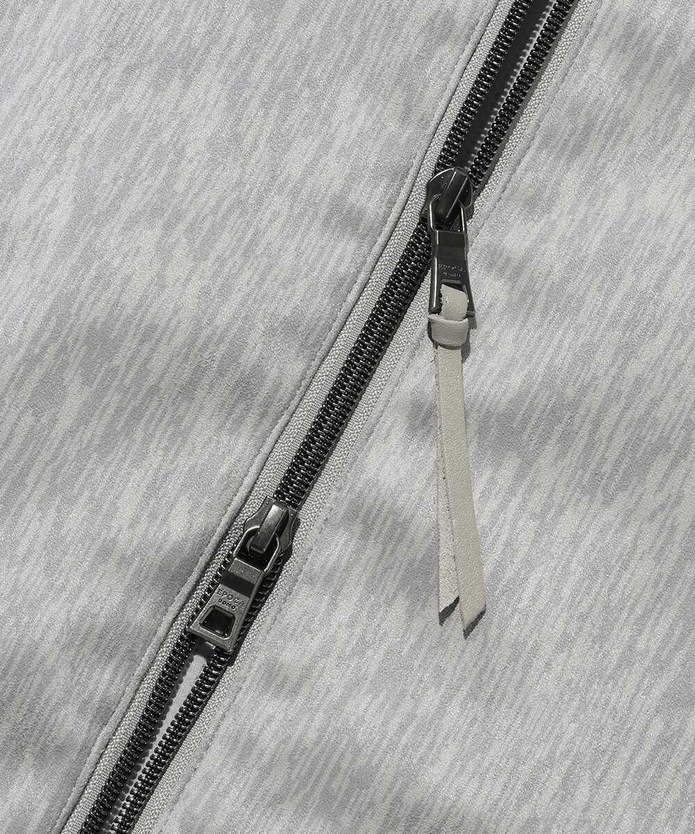 ツイードプリントポリ スエードパーカ