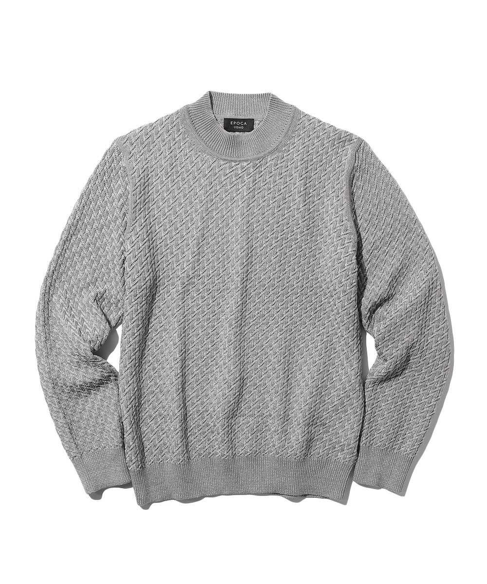 ミックスモックネックニット