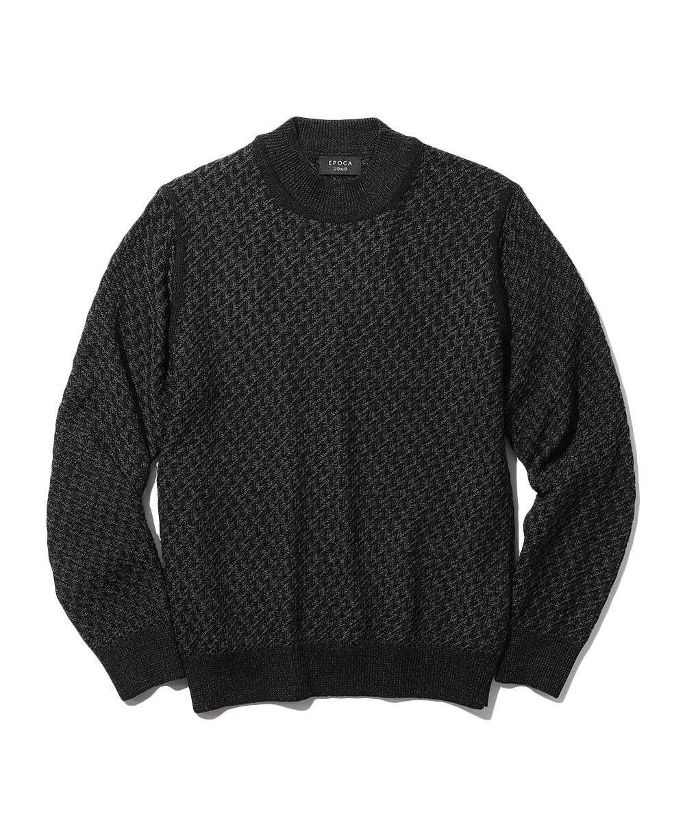 ミックスモックネックニット