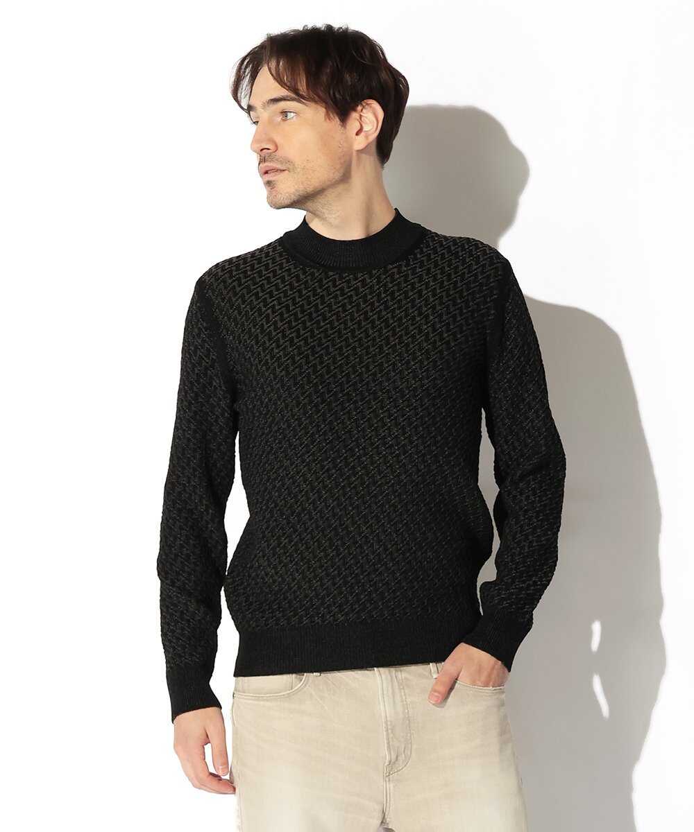 ミックスモックネックニット