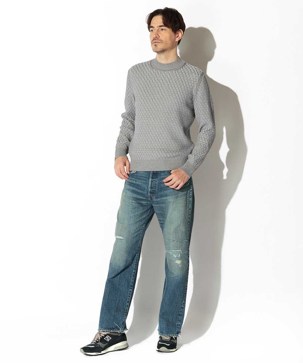 ミックスモックネックニット