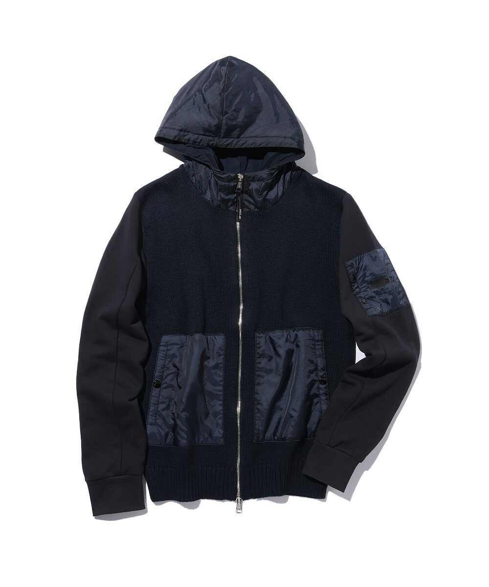 ニットジップアップパーカ