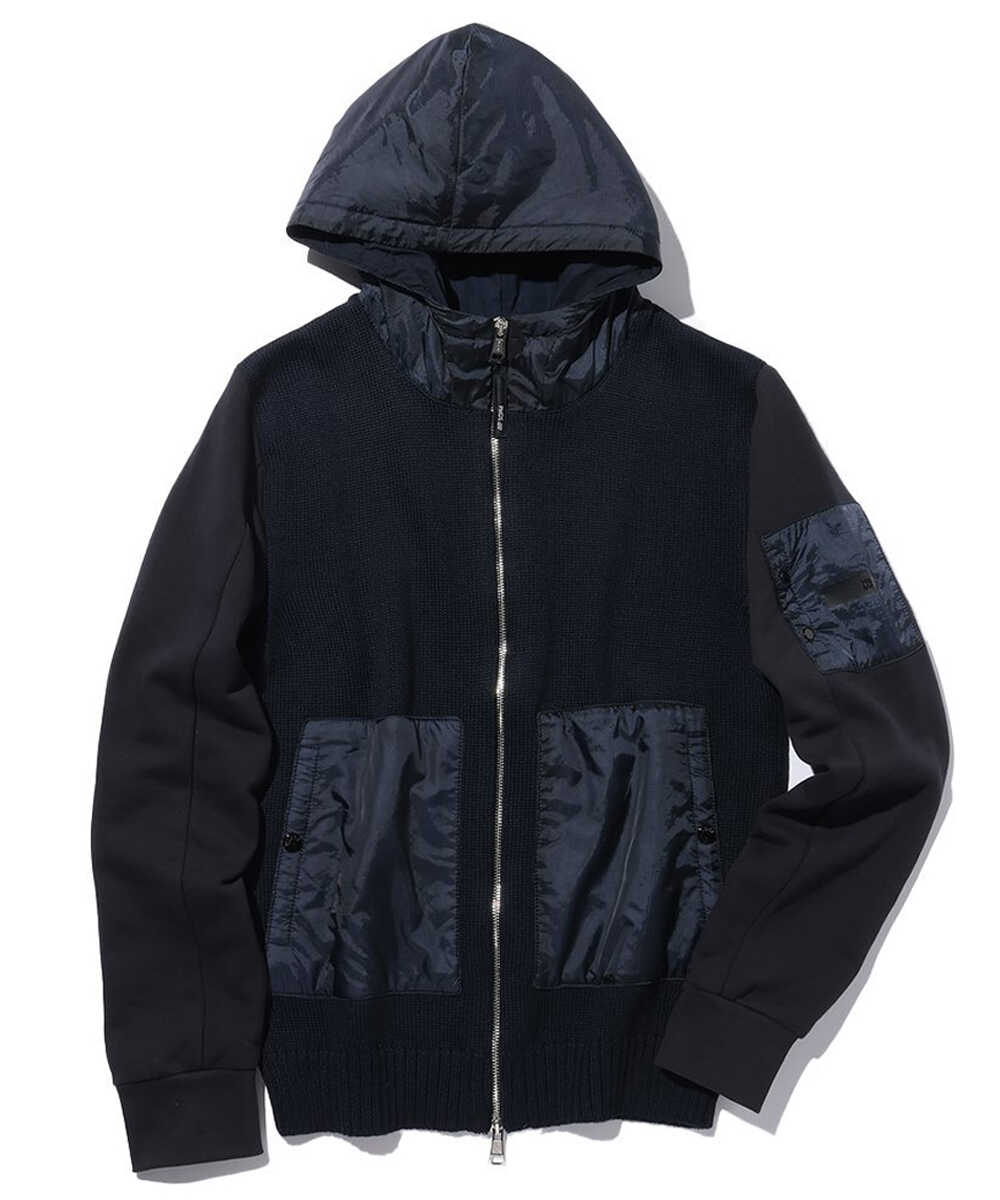 ニットジップアップパーカ