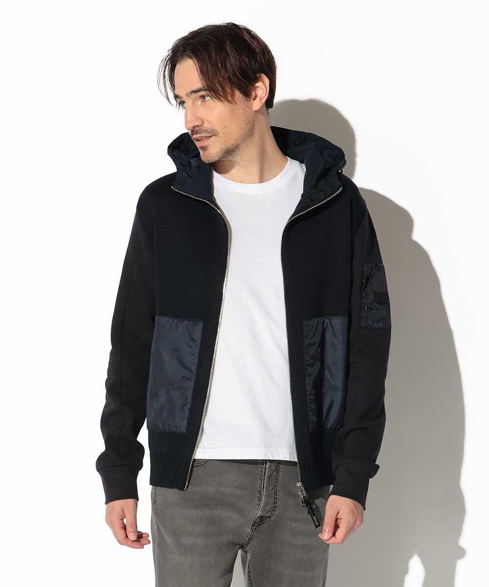 ニットジップアップパーカ