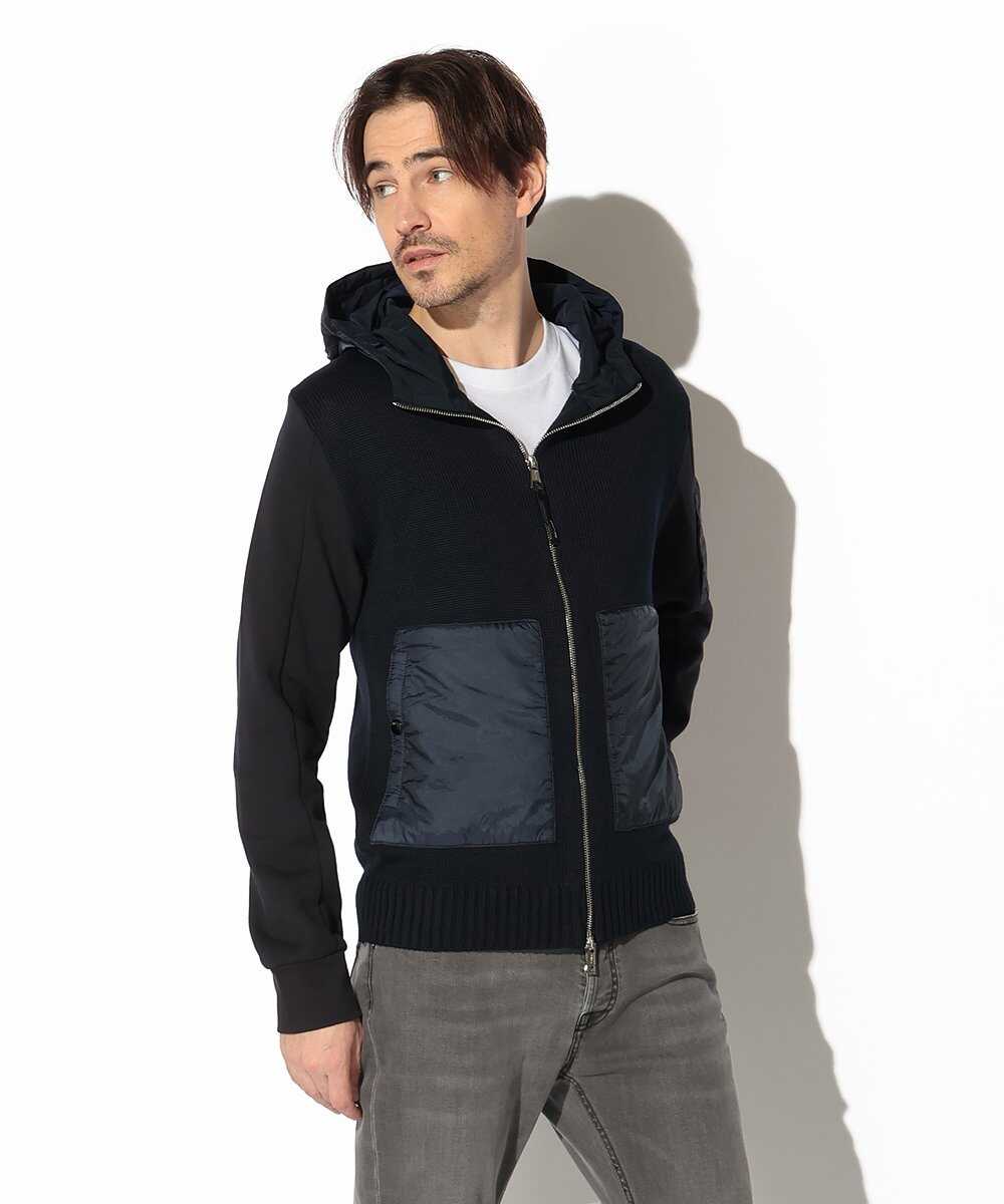 ニットジップアップパーカ