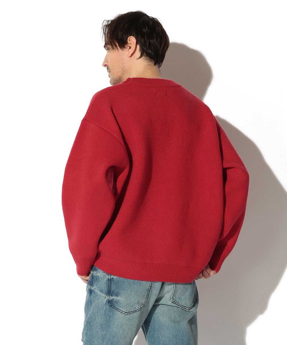 ワンポイントハートステッチダブルニット