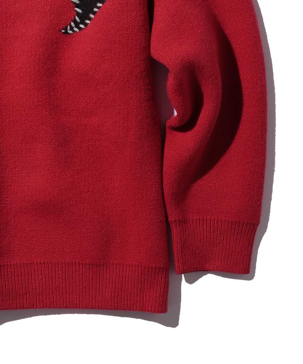 ワンポイントハートステッチダブルニット