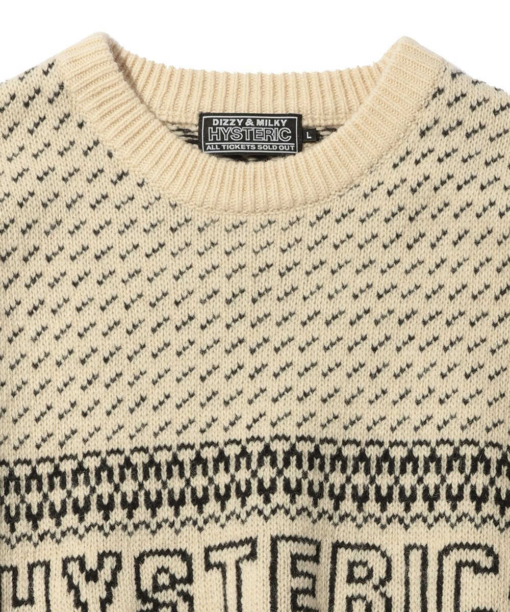 HYSTERIC LOGO ジャカード セーター