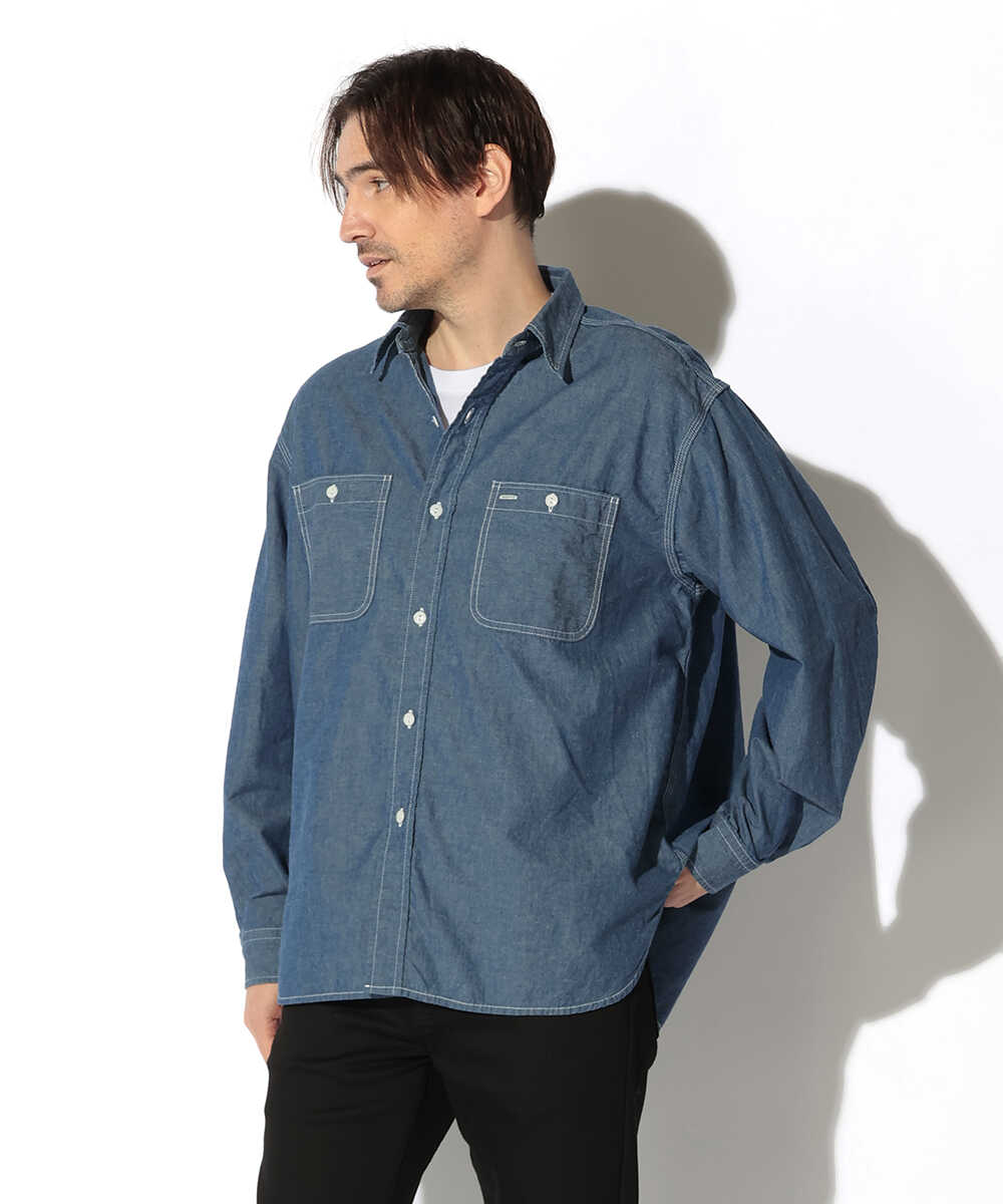 ヴィンテージ風 シャンブレーシャツ