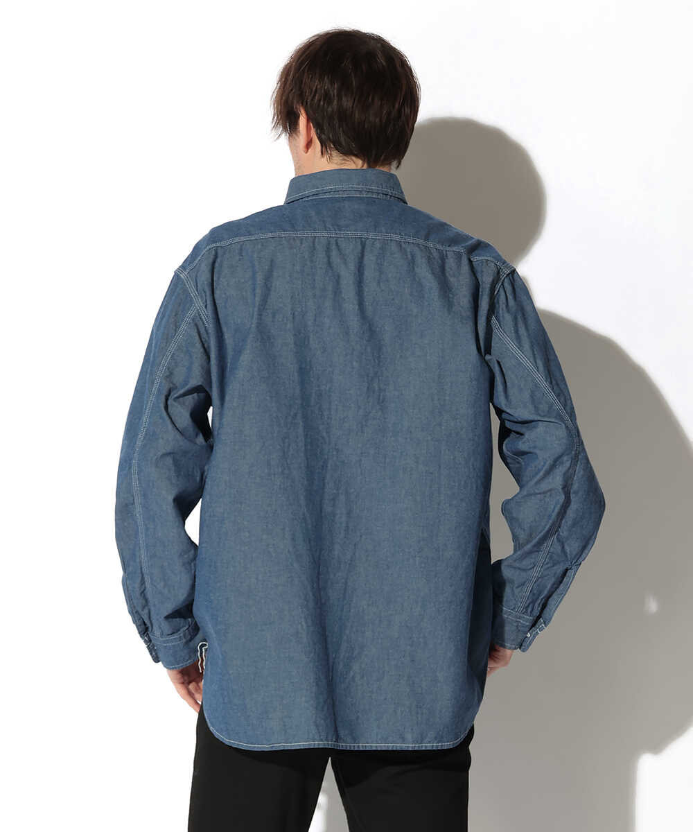 ヴィンテージ風 シャンブレーシャツ