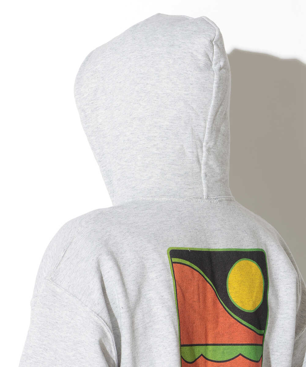 バックロゴプリント プルオーバーパーカ