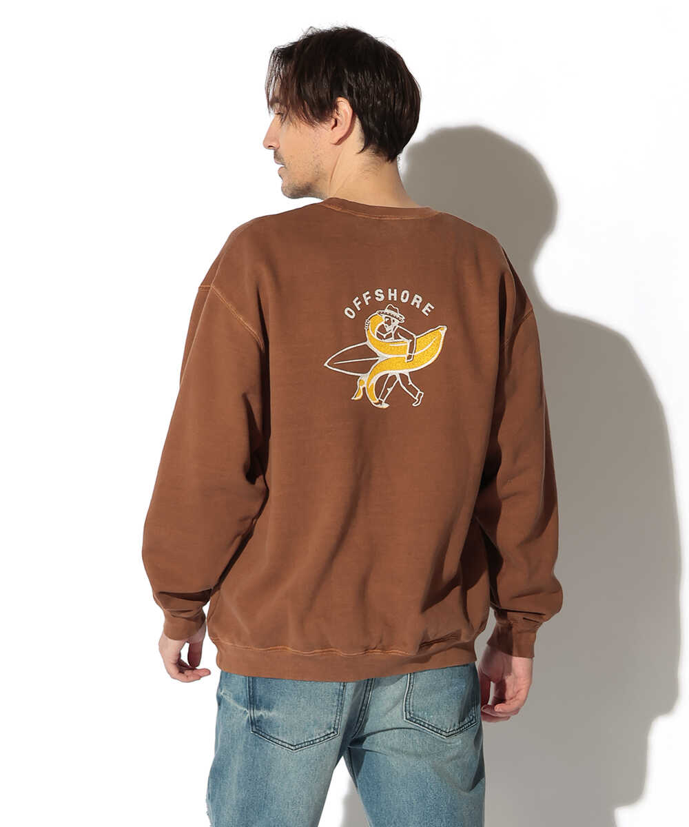 バナナ柄バックプリントスウェット