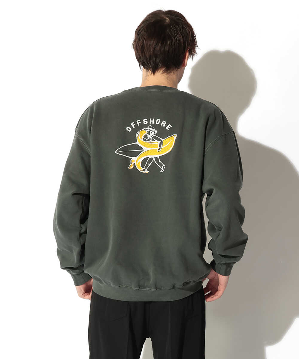 バナナ柄バックプリントスウェット