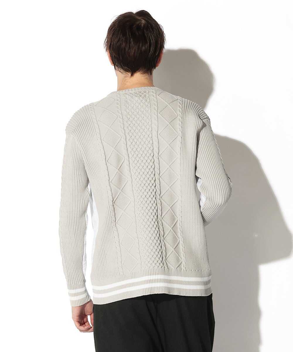 スウェット×ニットスイッチング クルーネック