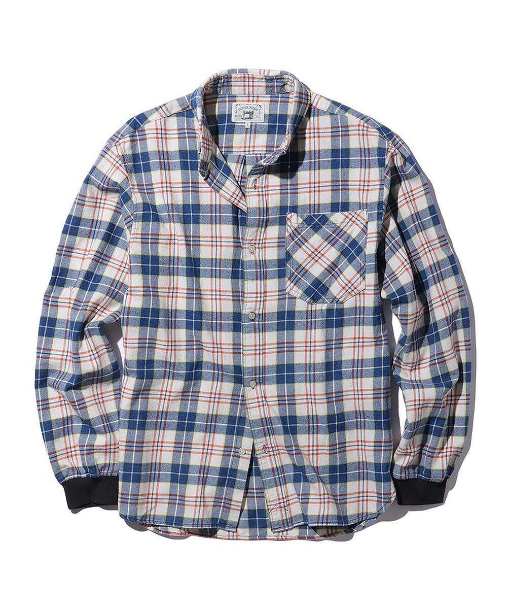 インディゴチェックリブシャツ