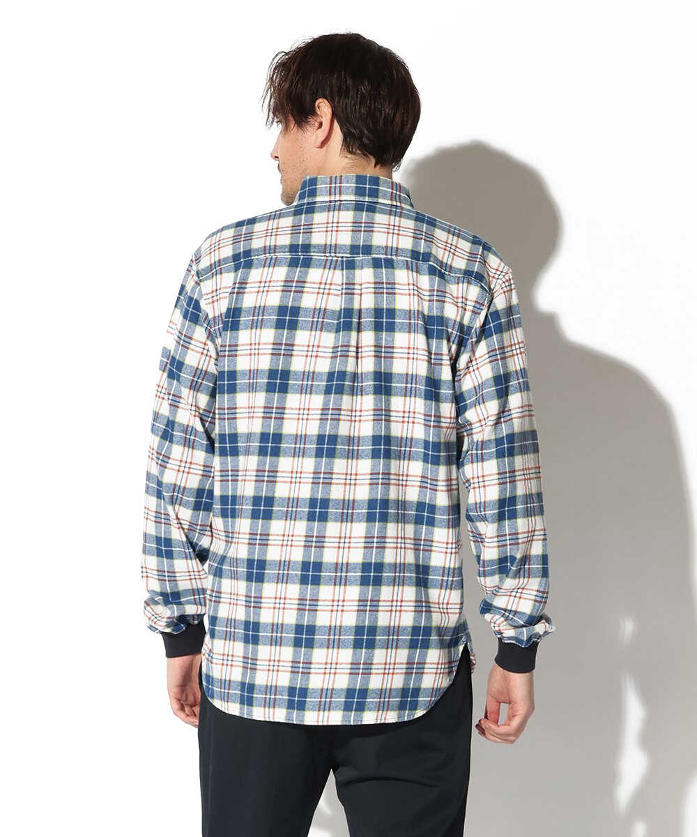 インディゴチェックリブシャツ