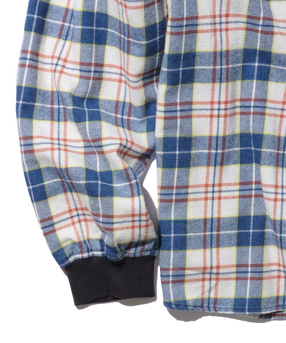 インディゴチェックリブシャツ