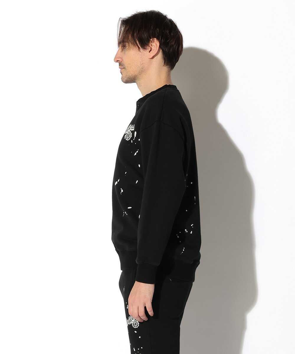 ペイントスウェット ヘンリーネックロンT