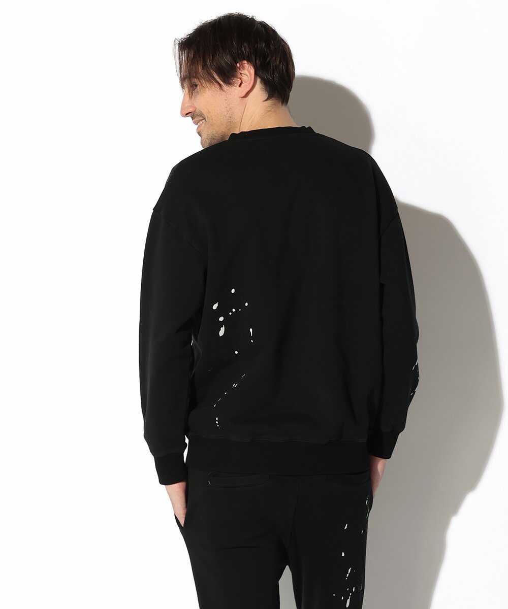 ペイントスウェット ヘンリーネックロンT