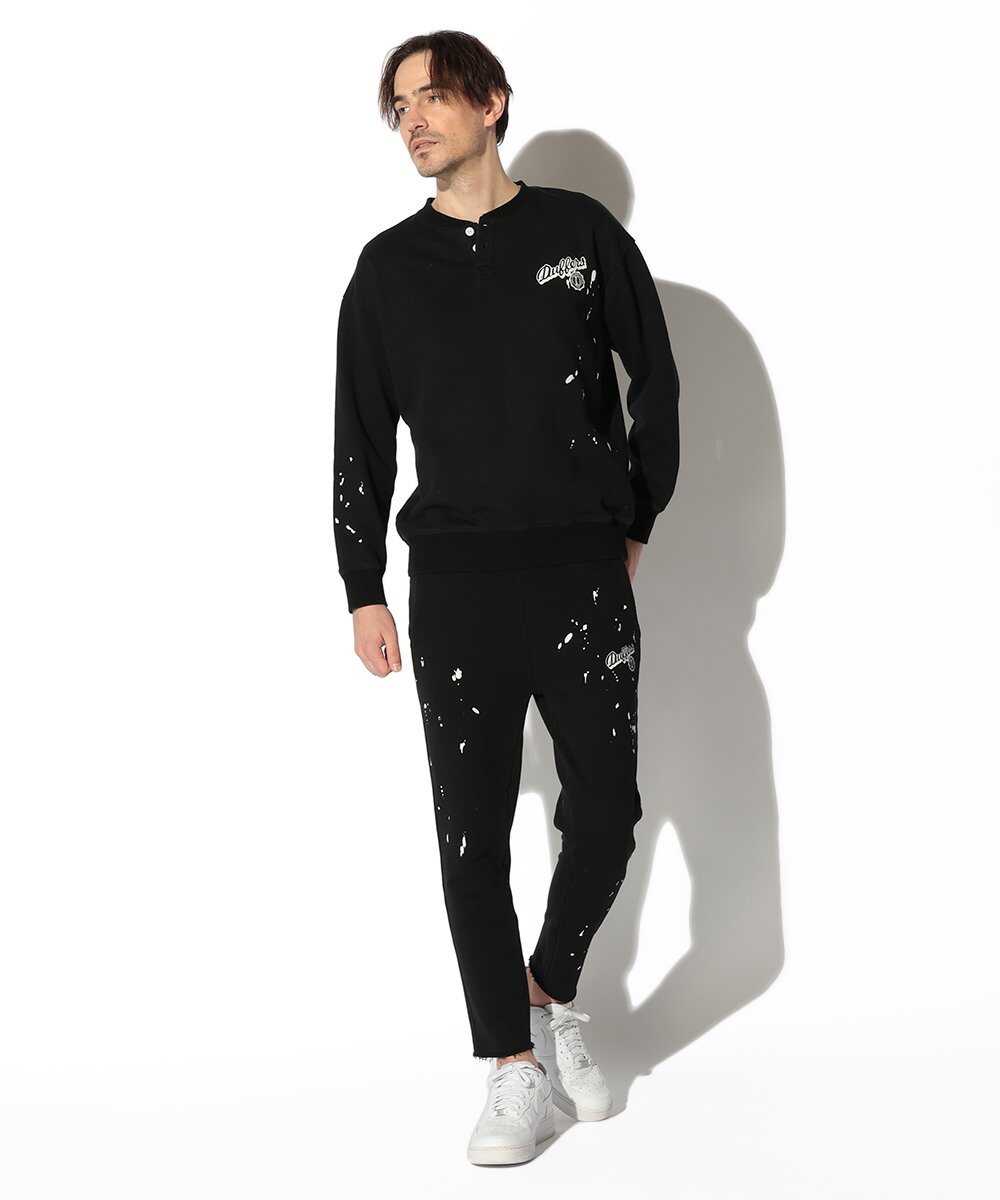 ペイントスウェット ヘンリーネックロンT