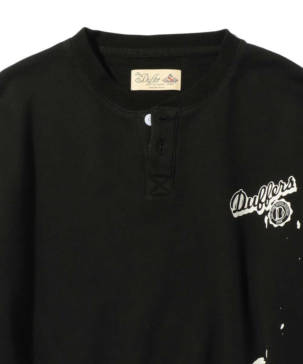 ペイントスウェット ヘンリーネックロンT