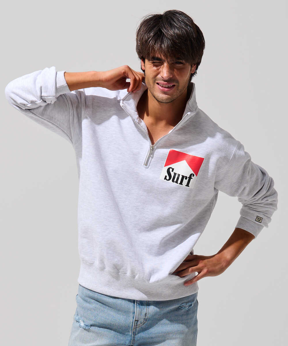 別注限定 プリントハーフジップ スウェットシャツ