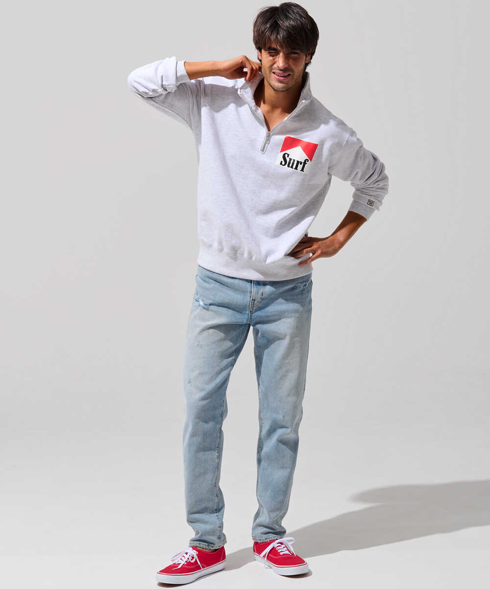 別注限定 プリントハーフジップ スウェットシャツ