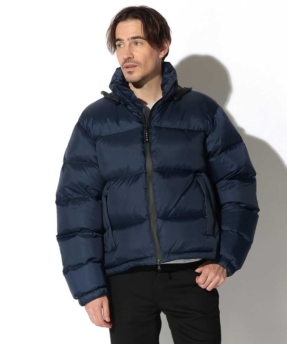 リップストップ ナイロン 刺繍ロゴダウンジャケット