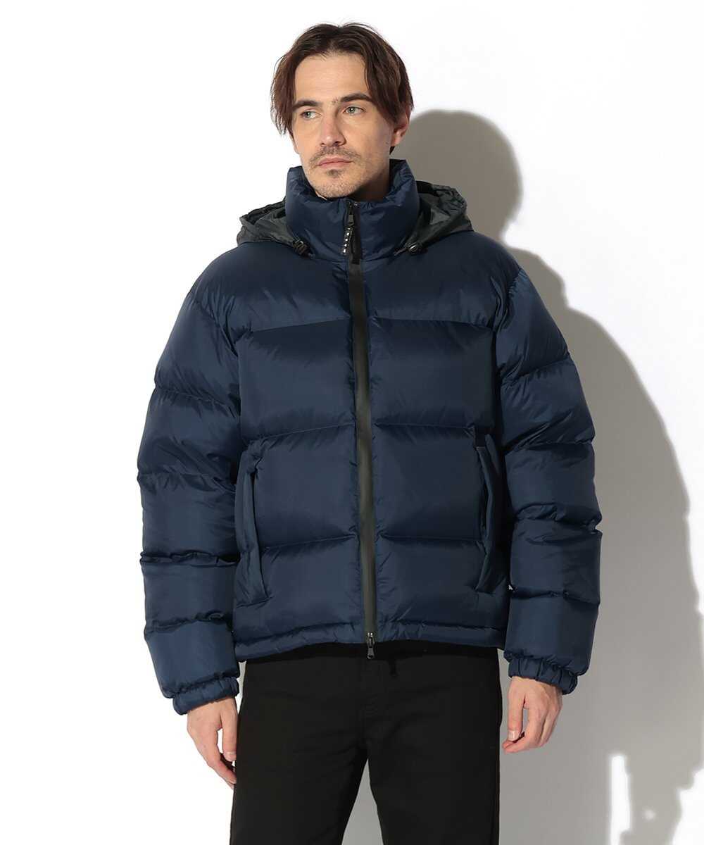 リップストップ ナイロン 刺繍ロゴダウンジャケット