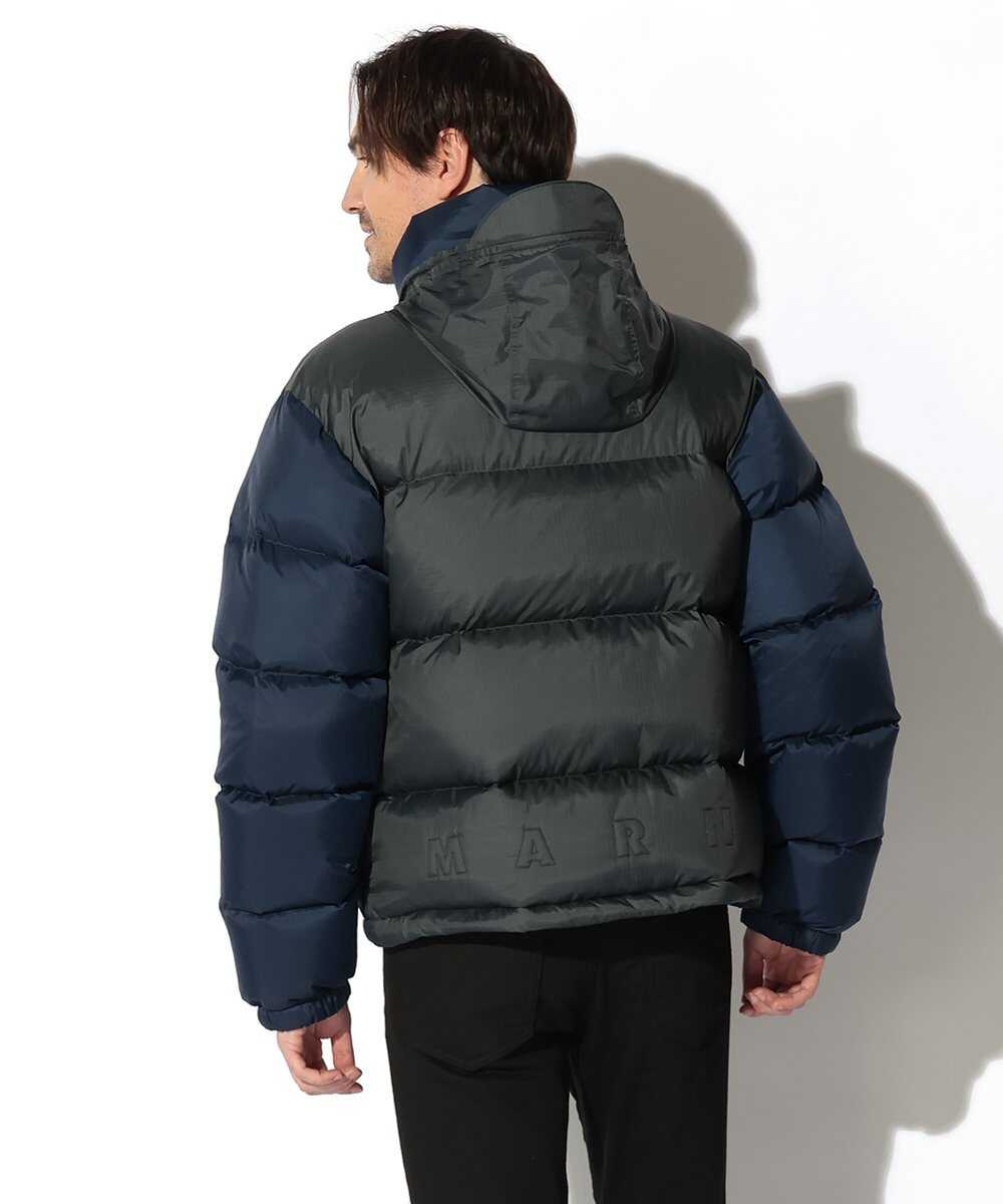 リップストップ ナイロン 刺繍ロゴダウンジャケット