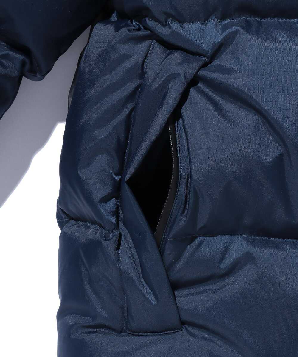 リップストップ ナイロン 刺繍ロゴダウンジャケット