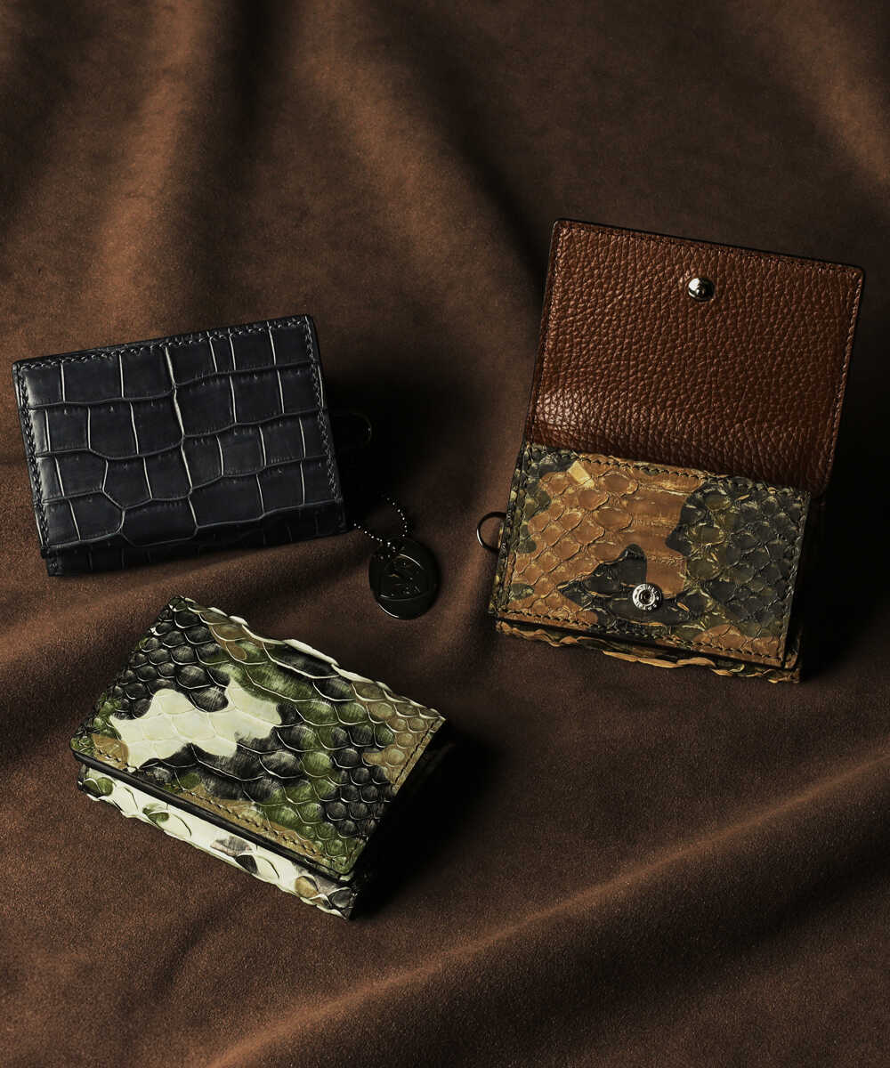別注限定 受注生産 カモフラージュパイソン 三つ折り財布