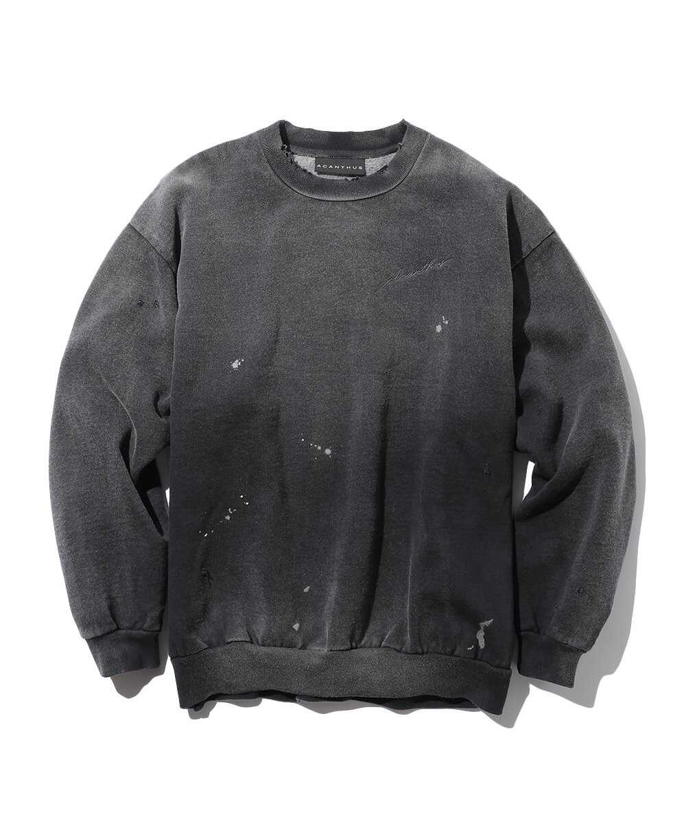 ダメージ加工 スウェットシャツ