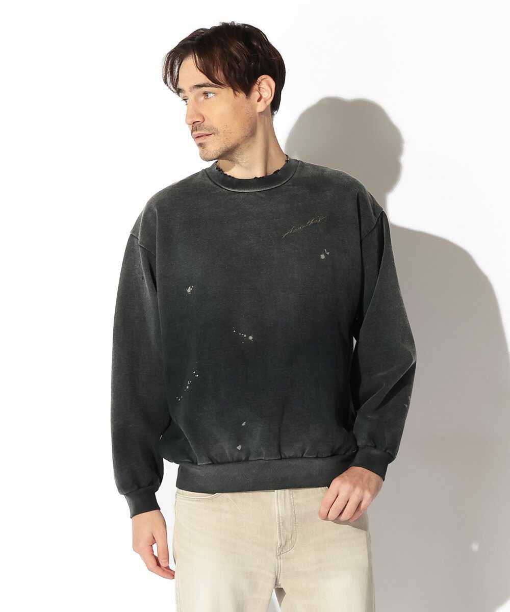 ダメージ加工 スウェットシャツ