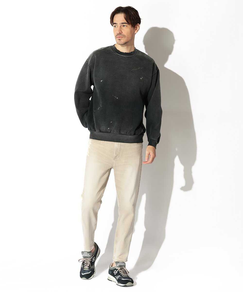 ダメージ加工 スウェットシャツ